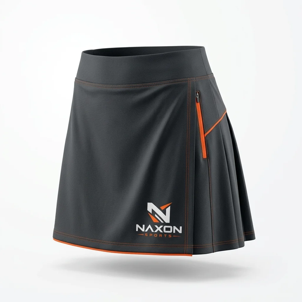 Custom Golf Skirt Design 4 Custom Golf Skirt Design 4 – golf skirt mock-up made by Naxon Sports, Sialkot