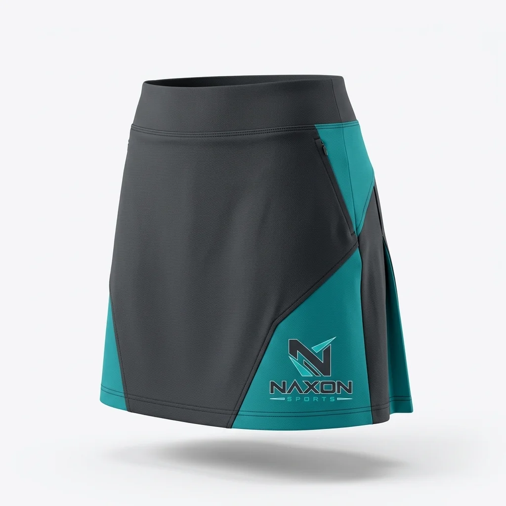 Custom Golf Skirt Design 5 Custom Golf Skirt Design 5 – golf skirt mock-up made by Naxon Sports, Sialkot