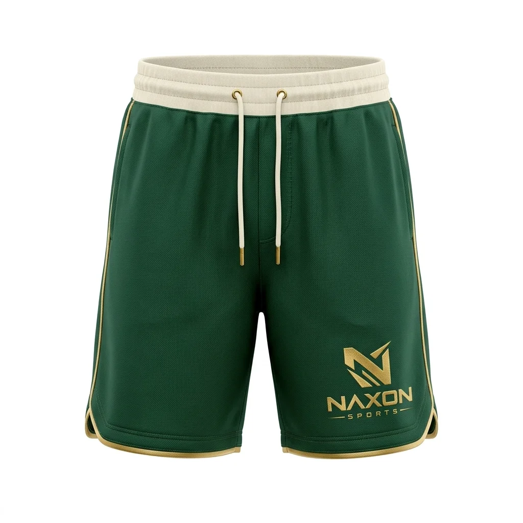 Custom green gym shorts by Naxon Sports