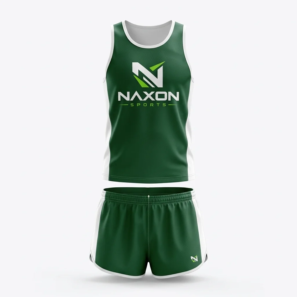 Custom green track and field uniform by Naxon Sports