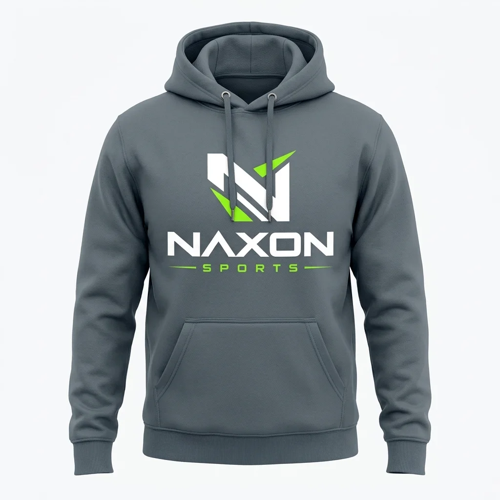 Custom Grey Pullover Hoodie Design 1 – grey pullover hoodie mock-up made by Naxon Sports, Sialkot