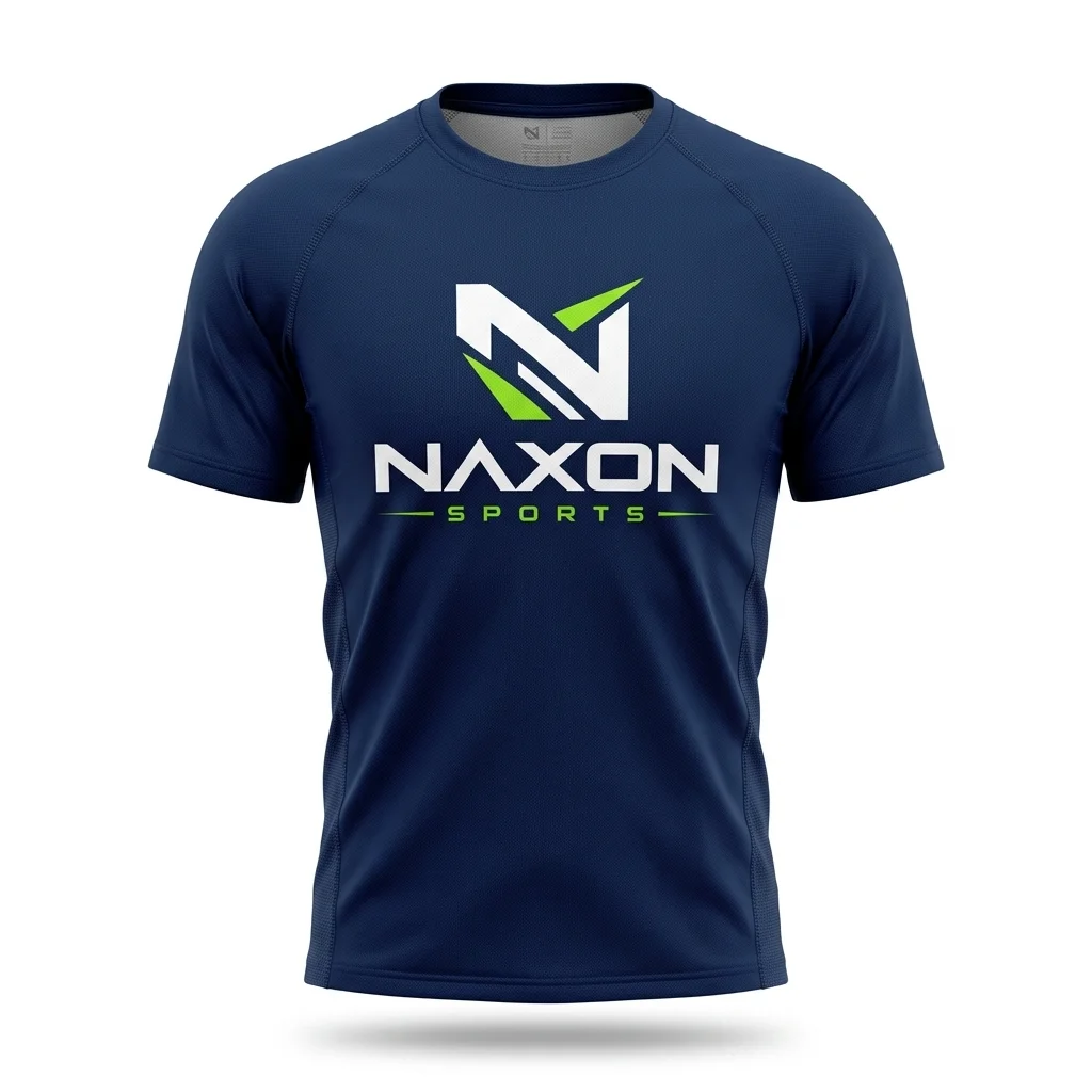 Custom Gym T-Shirt Design 2 – gym t-shirt mock-up made by Naxon Sports, Sialkot