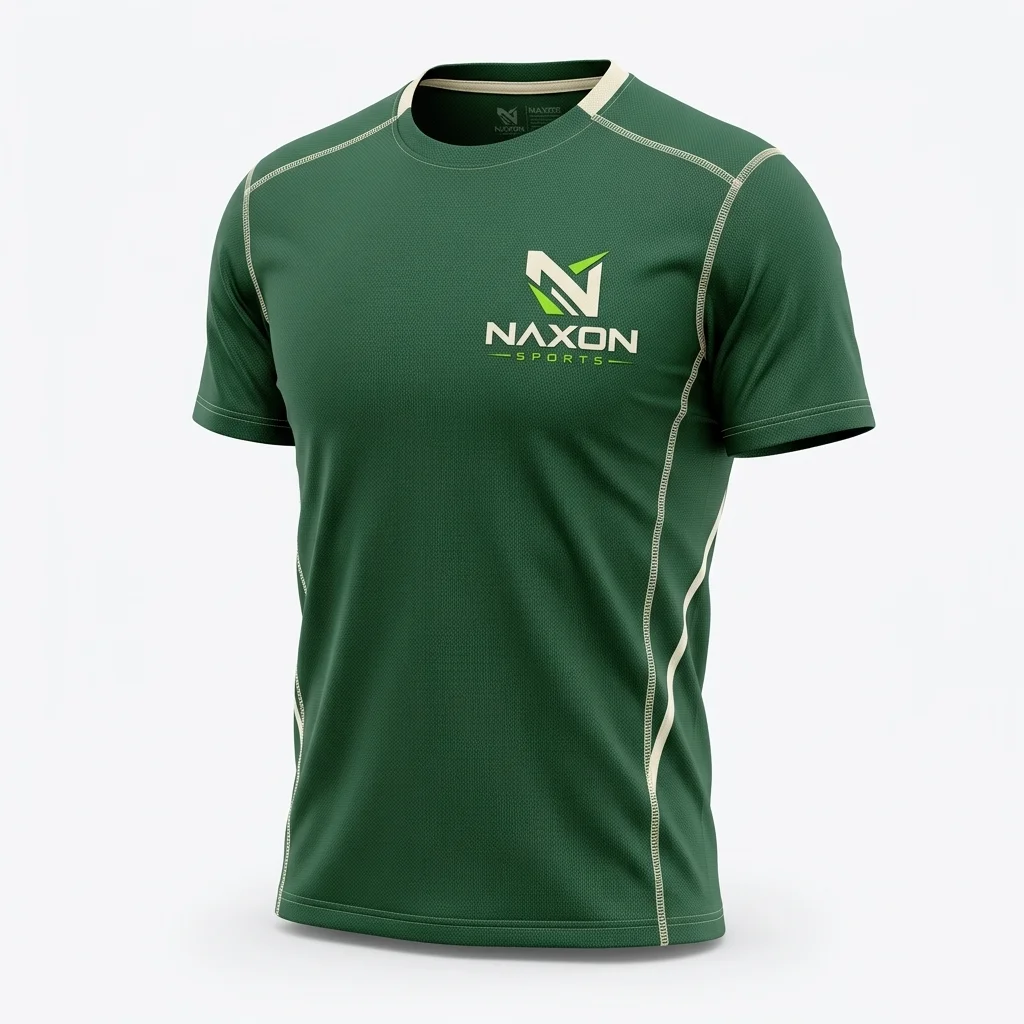 Custom Gym T-Shirt Design 3 – gym t-shirt mock-up made by Naxon Sports, Sialkot