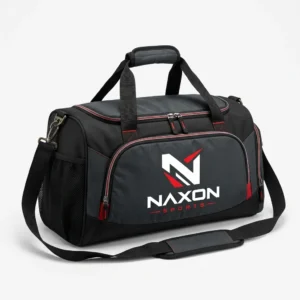 Custom Gym Bag Design 4 – gym bag mock-up made by Naxon Sports, Sialkot