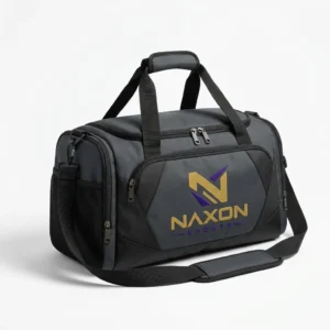 Custom Gym Bag Design 5 – gym bag mock-up made by Naxon Sports, Sialkot