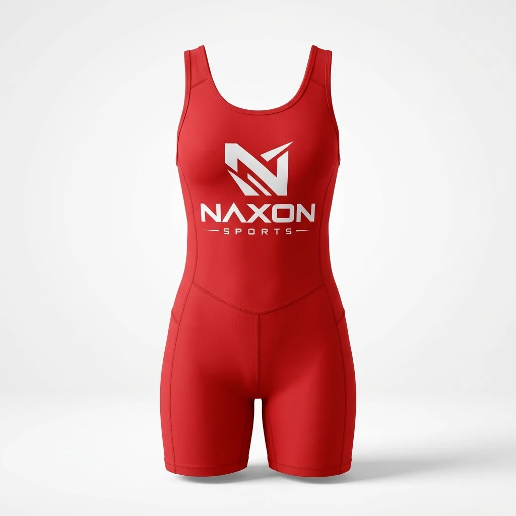Custom Gym Bodysuit Design 1 – gym bodysuit mock-up made by Naxon Sports, Sialkot