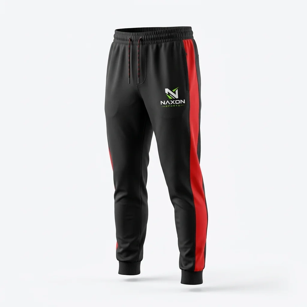 Custom Gym Joggers Design 1 – gym joggers mock-up made by Naxon Sports, Sialkot
