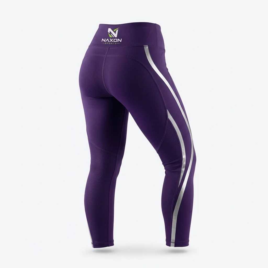 Custom Gym Leggings On Background Design 3 – gym leggings on background mock-up made by Naxon Sports, Sialkot