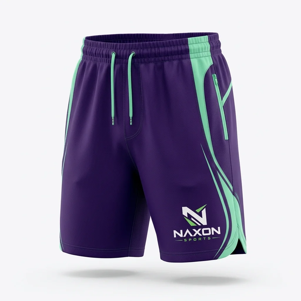 Custom gym shorts on background by Naxon Sports