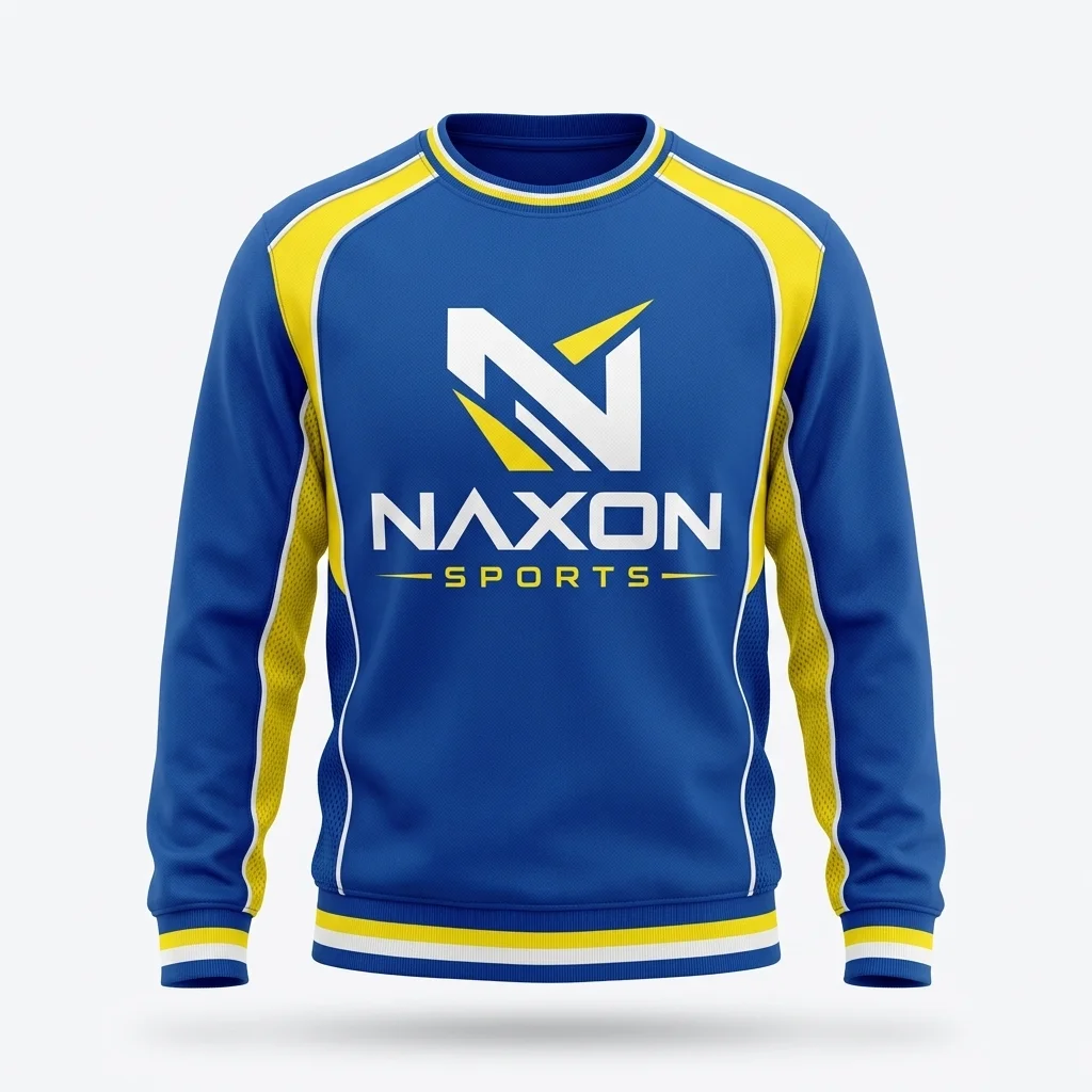 Custom Gym Sweatshirt Design 5 – gym sweatshirt mock-up made by Naxon Sports, Sialkot