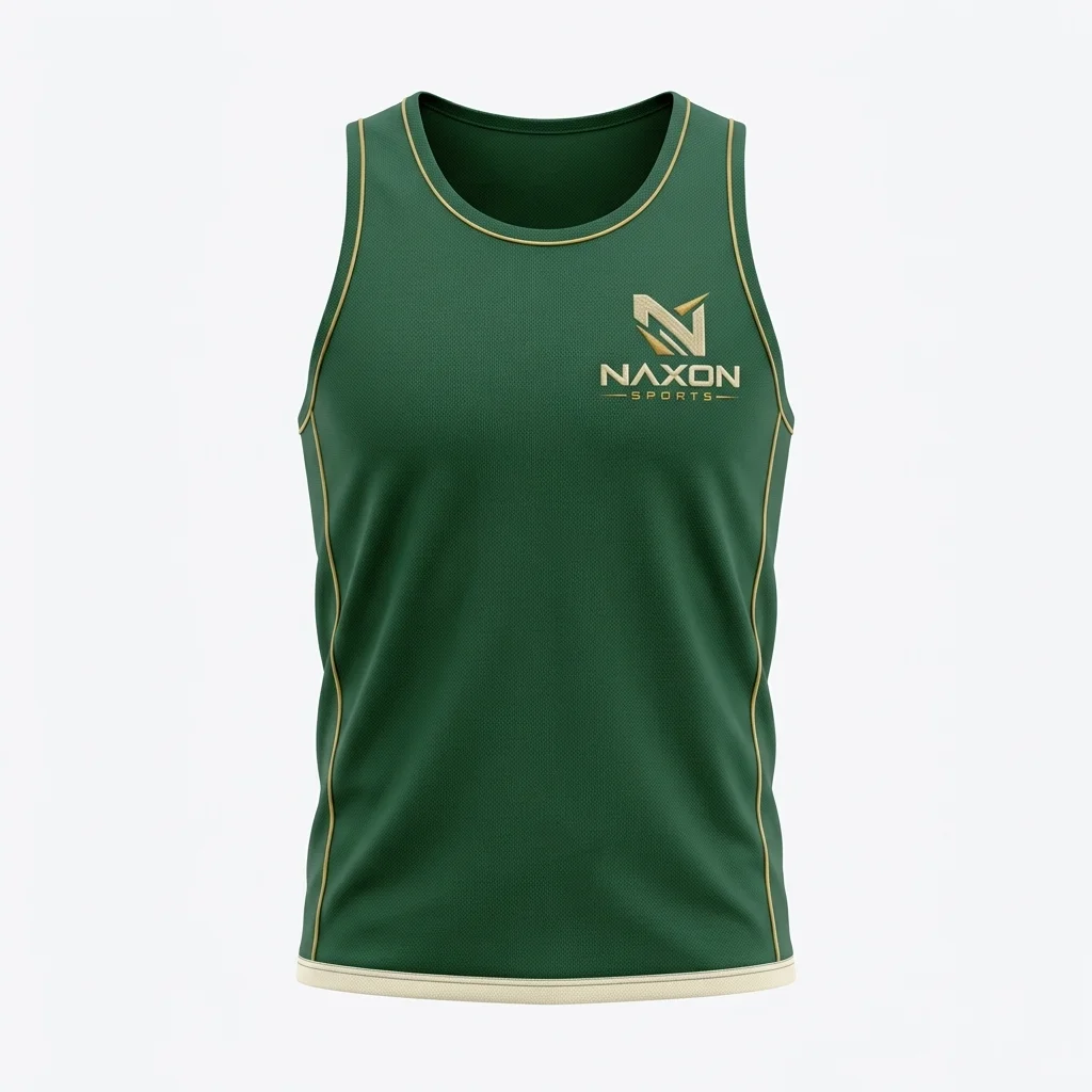 Custom Gym Tank Top Design 1 – gym tank top mock-up made by Naxon Sports, Sialkot