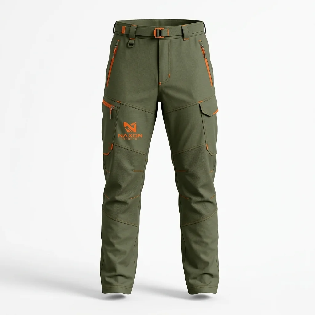 Custom Hiking Pants Design 7 – hiking pants mock-up made by Naxon Sports, Sialkot