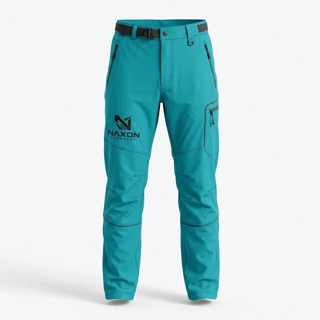Custom Hiking Pants Front Design 1 – hiking pants front mock-up made by Naxon Sports, Sialkot
