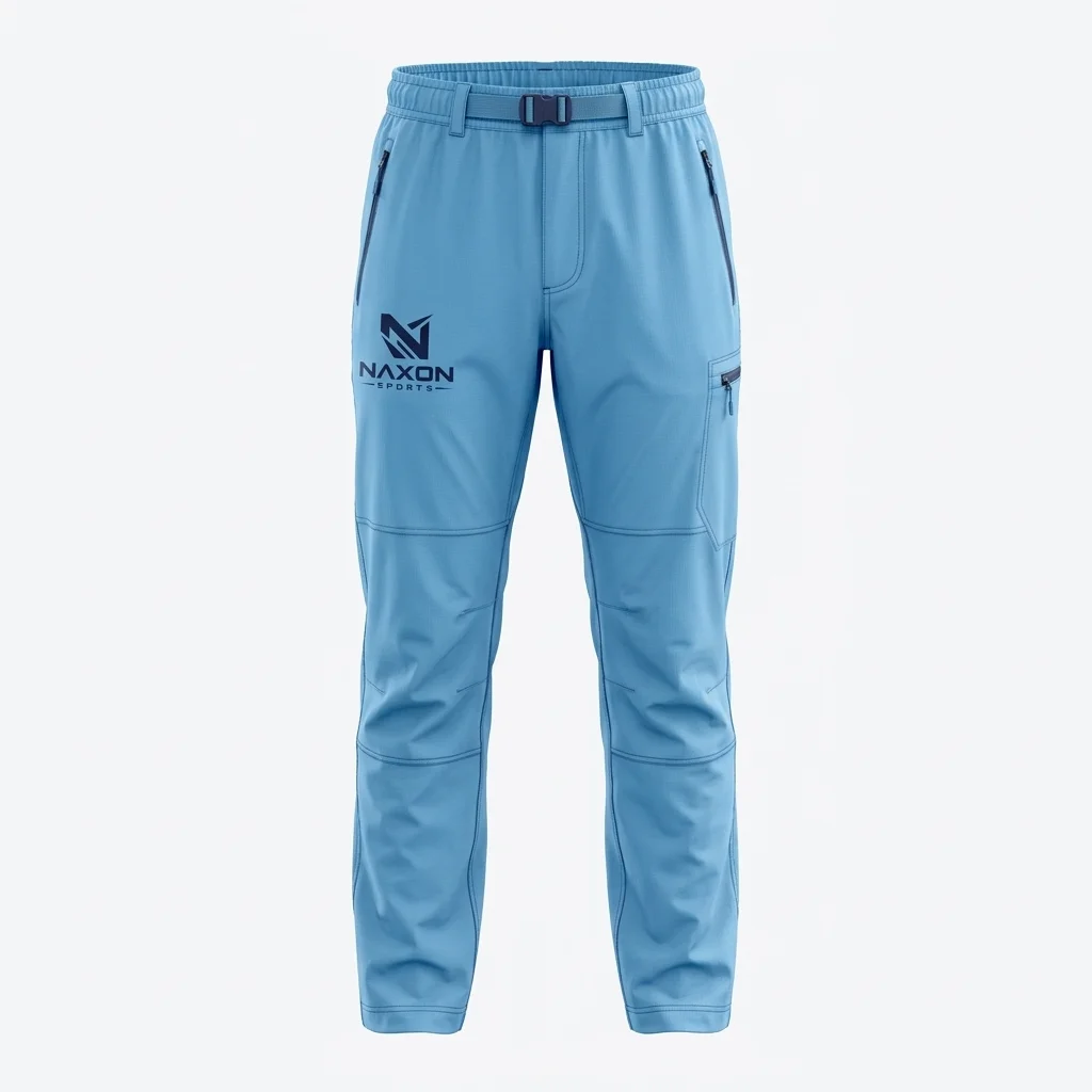 Custom Hiking Pants Front Design 3 – hiking pants front mock-up made by Naxon Sports, Sialkot