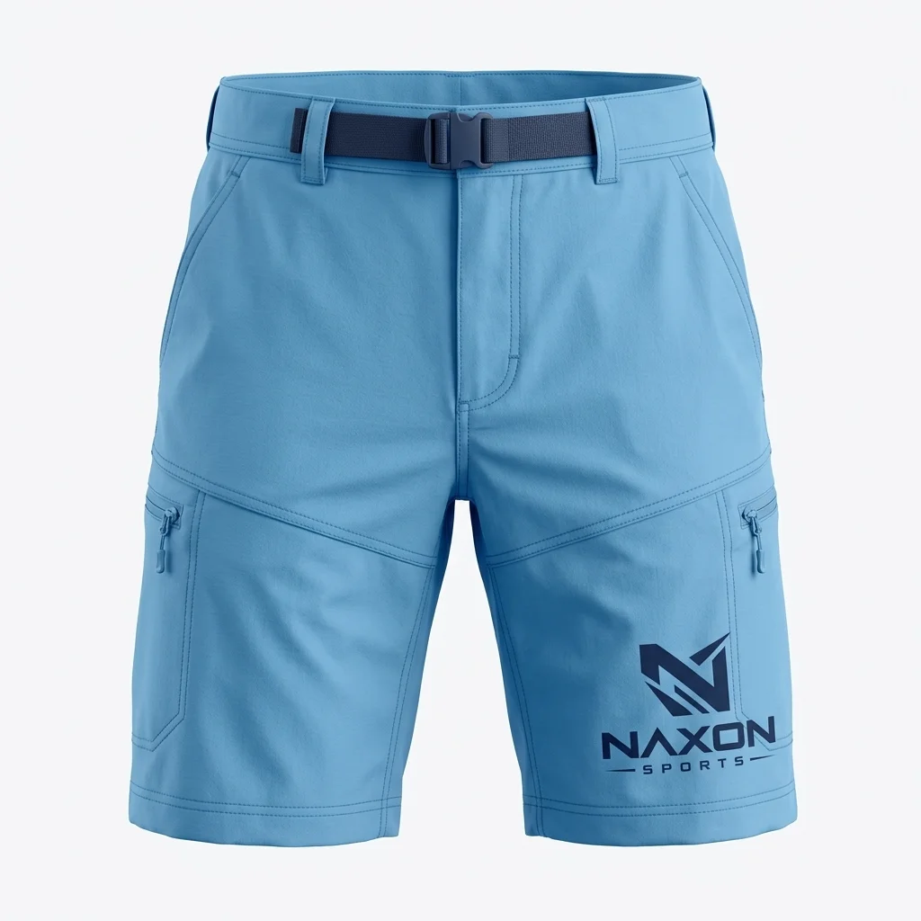 Custom Hiking Shorts Design 4 – hiking shorts mock-up made by Naxon Sports, Sialkot