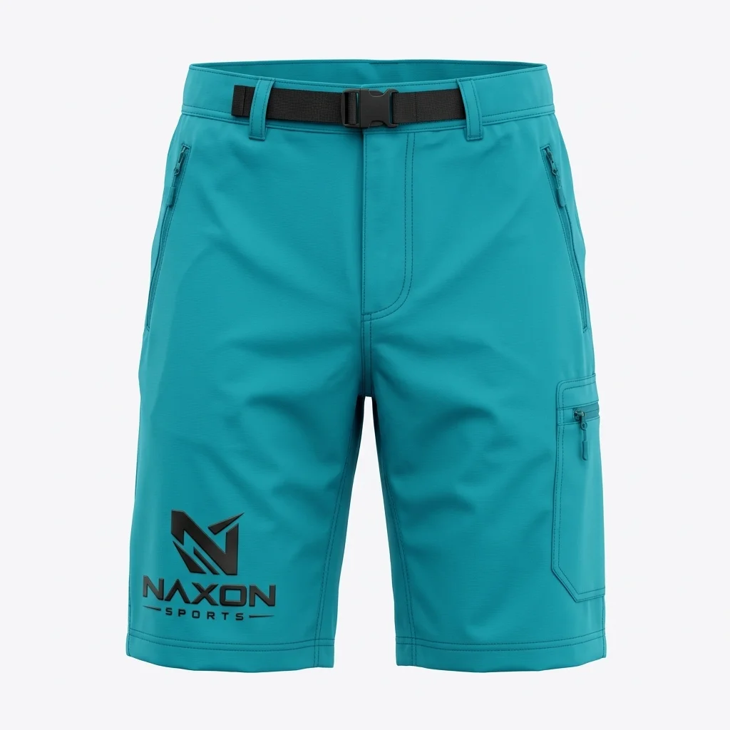 Custom Hiking Shorts Straight Design 1 – hiking shorts straight mock-up made by Naxon Sports, Sialkot