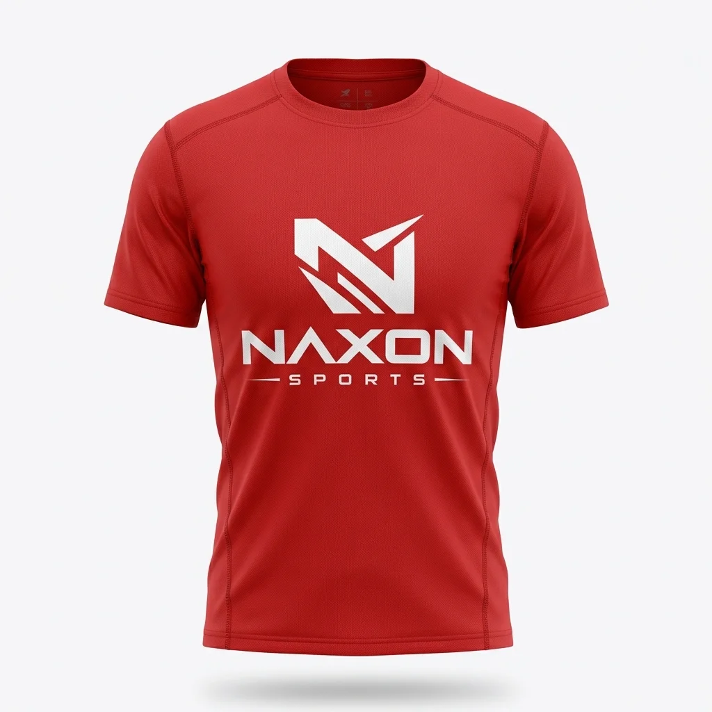 Custom Hiking T-Shirt Design 1 – hiking t-shirt mock-up made by Naxon Sports, Sialkot