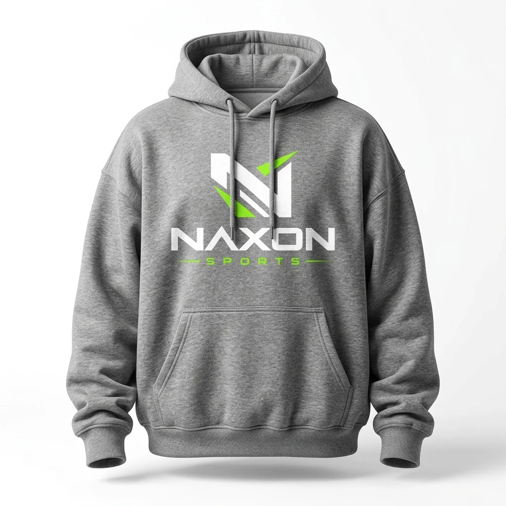 Custom Hoodie Design 1 – hoodie mock-up made by Naxon Sports, Sialkot