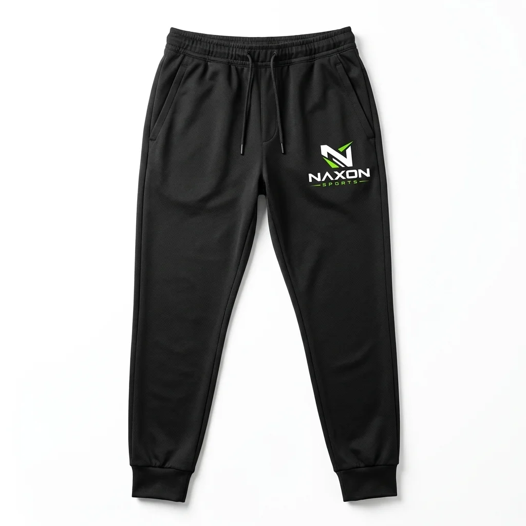 Custom Jogger Pants Design 1 Custom Jogger Pants Design 1 – jogger pants mock-up made by Naxon Sports, Sialkot