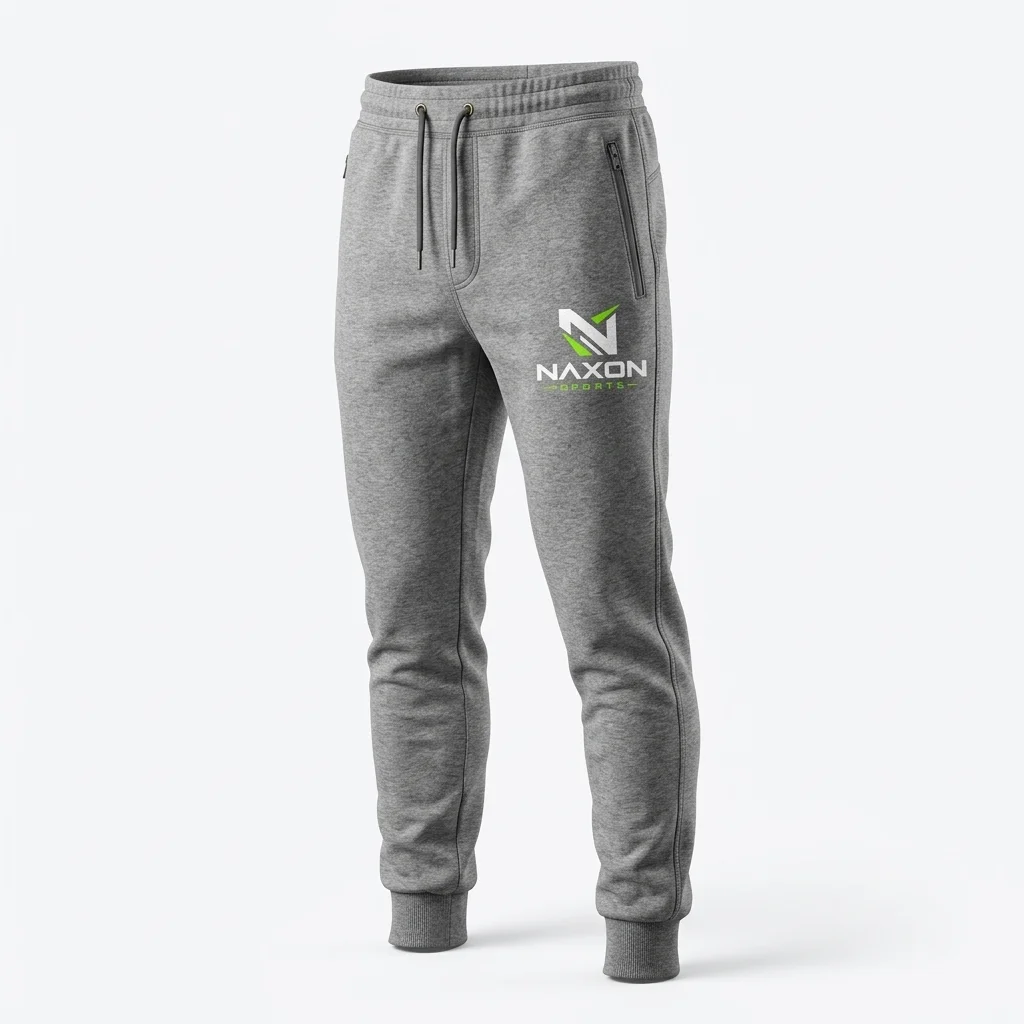 Custom Jogger Pants Design 7 – jogger pants mock-up made by Naxon Sports, Sialkot