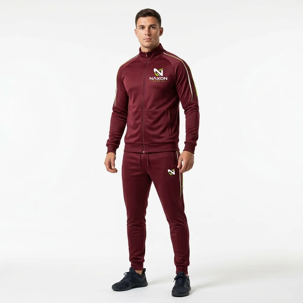 Custom maroon tracksuit by Naxon Sports