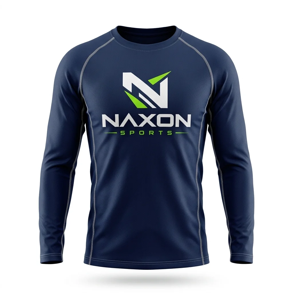 Custom Navy Blue Gym Shirt Design 1 – navy blue gym shirt mock-up made by Naxon Sports, Sialkot