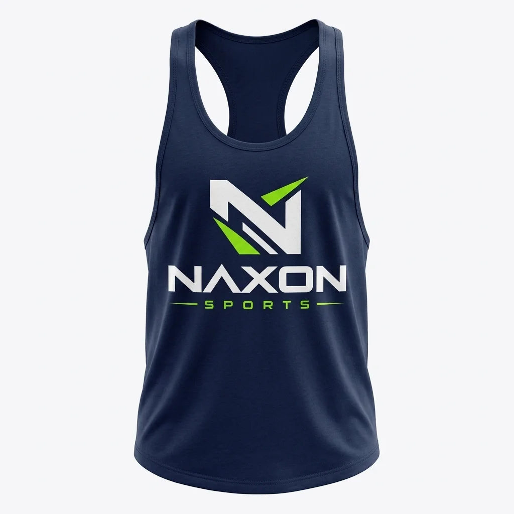 Custom navy blue tank top by Naxon Sports