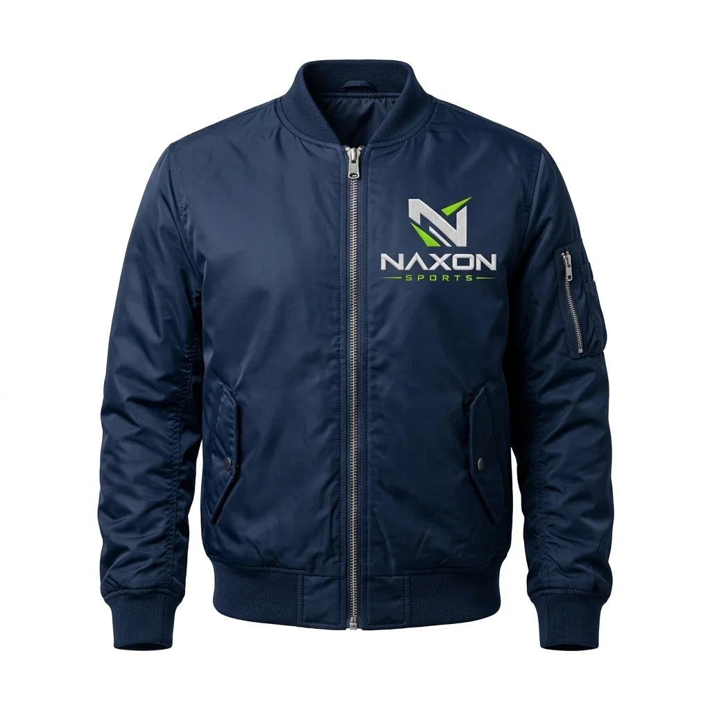 Navy_bomber_jacket_product_mock-up_20261008150932 Custom navy bomber jacket by Naxon Sports