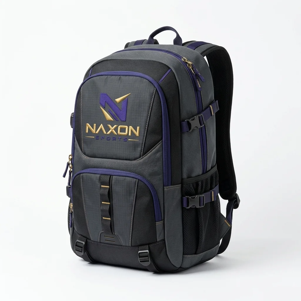 Custom Sports Backpack Design 6 Custom Sports Backpack Design 6 – sports backpack mock-up made by Naxon Sports, Sialkot