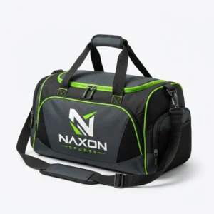 Custom Duffel Bag Design 8 – duffel bag mock-up made by Naxon Sports, Sialkot