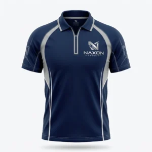 Custom Tennis Polo Shirt Design 1 – tennis polo shirt mock-up made by Naxon Sports, Sialkot