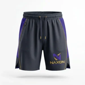 Custom Tennis Shorts Design 1 – tennis shorts mock-up made by Naxon Sports, Sialkot