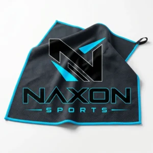 Custom Sports Towel Design 1 – sports towel mock-up made by Naxon Sports, Sialkot