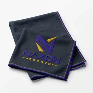 Custom Sports Towel Design 2 – sports towel mock-up made by Naxon Sports, Sialkot