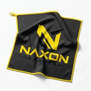 Custom Sports Towel Design 3 – sports towel mock-up made by Naxon Sports, Sialkot
