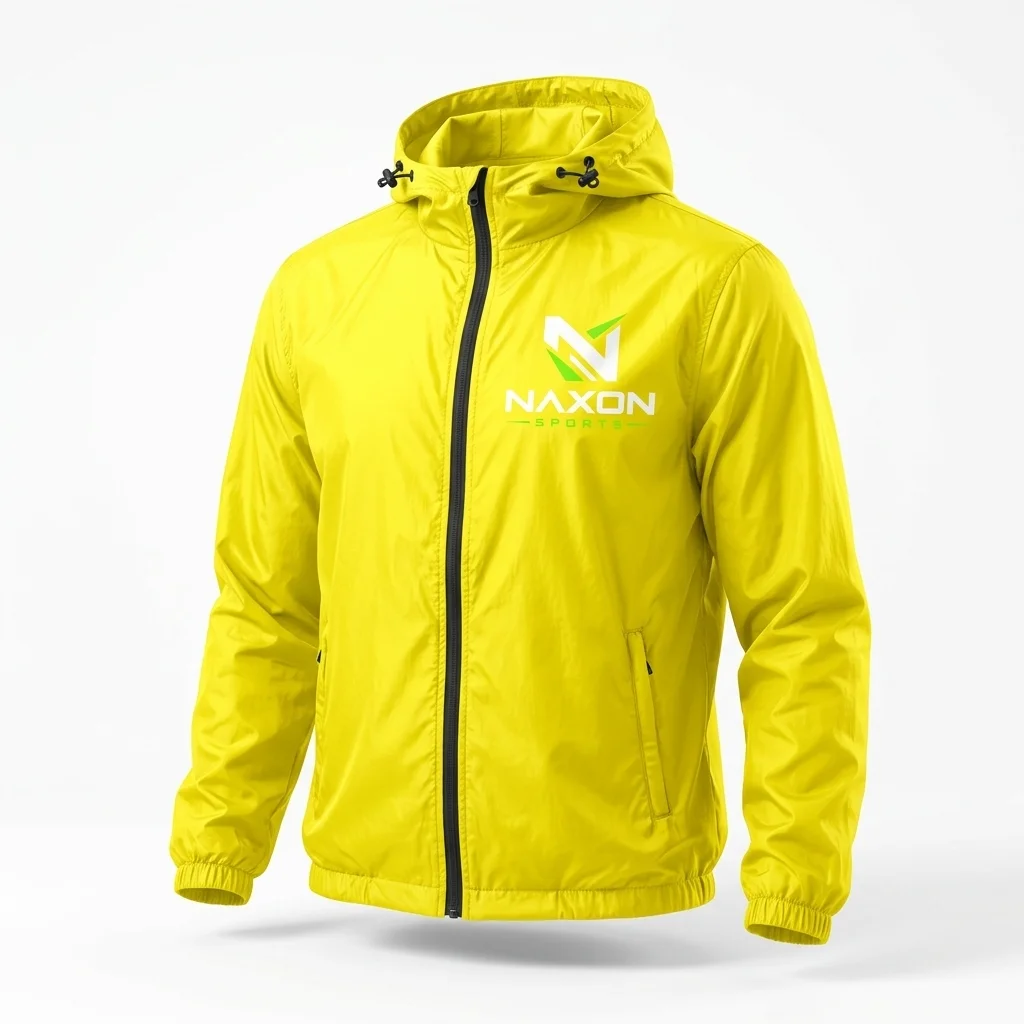Custom Nylon Windbreaker Design 6 – nylon windbreaker mock-up made by Naxon Sports, Sialkot