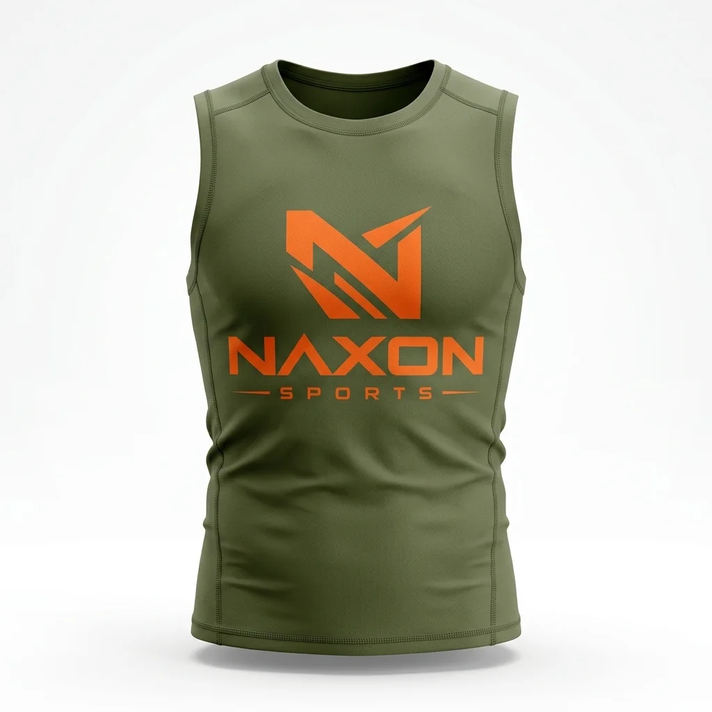 Custom olive green compression tank top by Naxon Sports