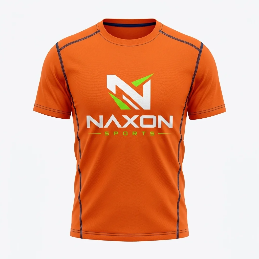 Custom orange sports t-shirt by Naxon Sports