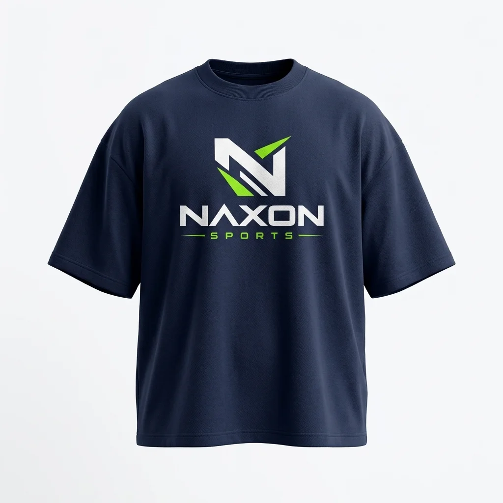 Custom Oversized Gym T-Shirt Design 1 – oversized gym t-shirt mock-up made by Naxon Sports, Sialkot