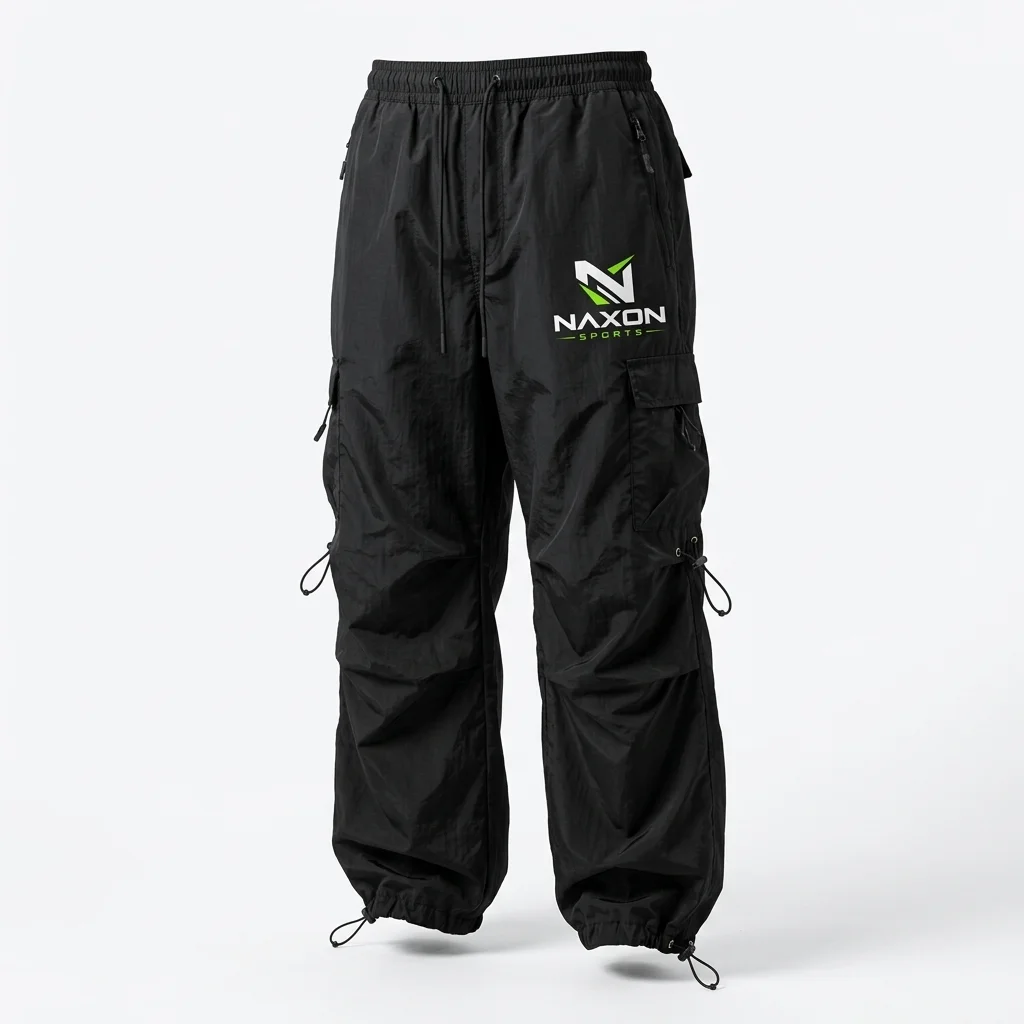 Custom Of Parachute Pants Design 1 – of parachute pants mock-up made by Naxon Sports, Sialkot