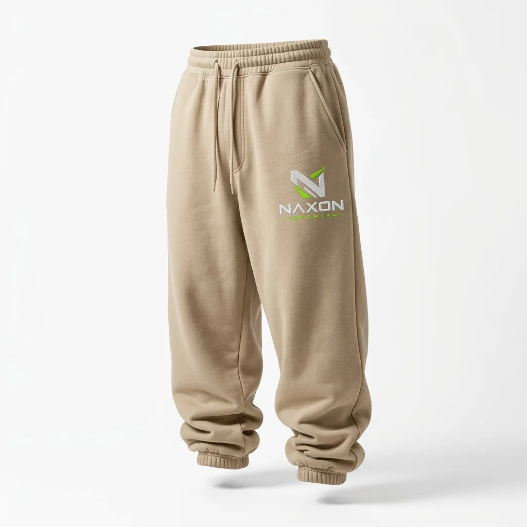 Custom Of Sweatpants Design 1 – of sweatpants mock-up made by Naxon Sports, Sialkot