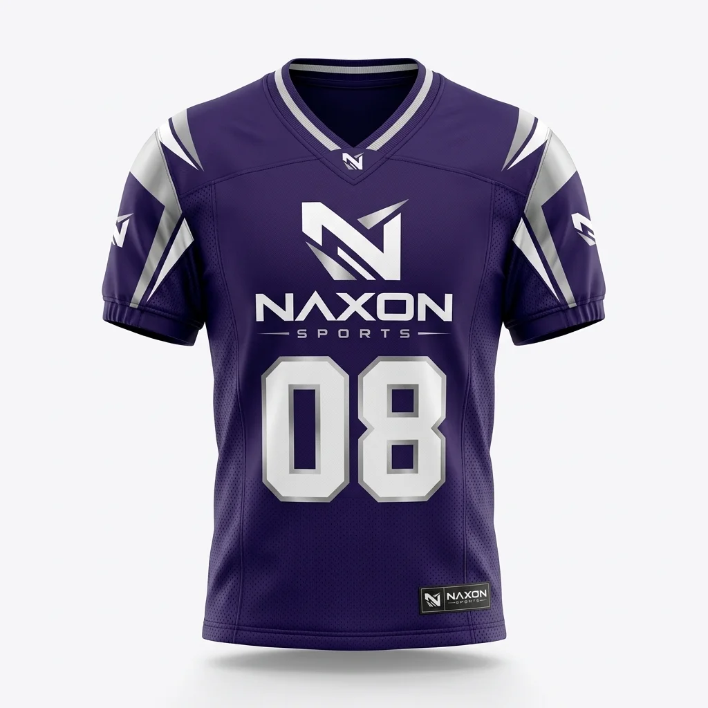 Custom Purple Football Jersey Design 1 – purple football jersey mock-up made by Naxon Sports, Sialkot