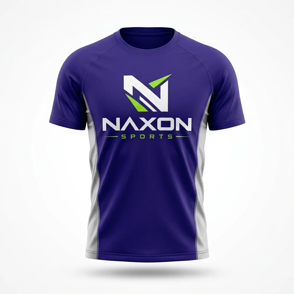 Custom Purple Gym T-Shirt Design 1 – purple gym t-shirt mock-up made by Naxon Sports, Sialkot