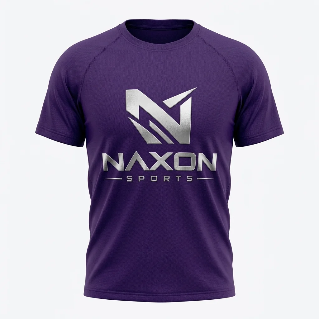 Custom Purple Hiking T-Shirt Design 1 Custom Purple Hiking T-Shirt Design 1 – purple hiking t-shirt mock-up made by Naxon Sports, Sialkot