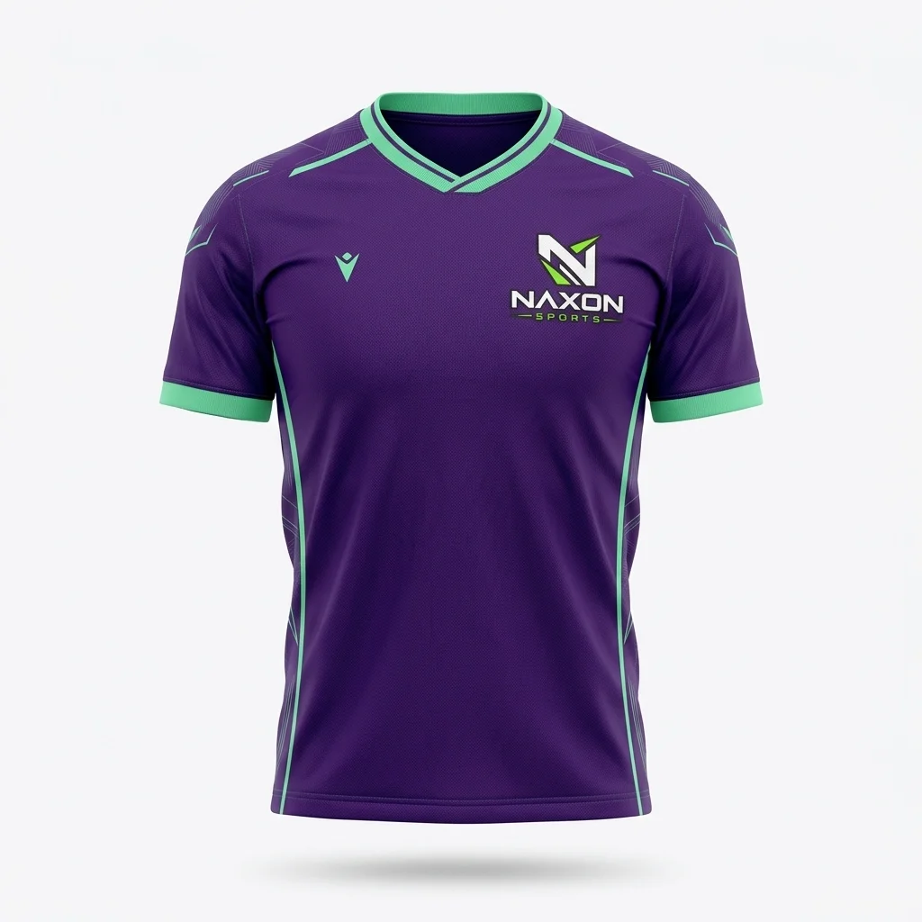 Custom Purple Soccer Jersey Design 1 – purple soccer jersey mock-up made by Naxon Sports, Sialkot