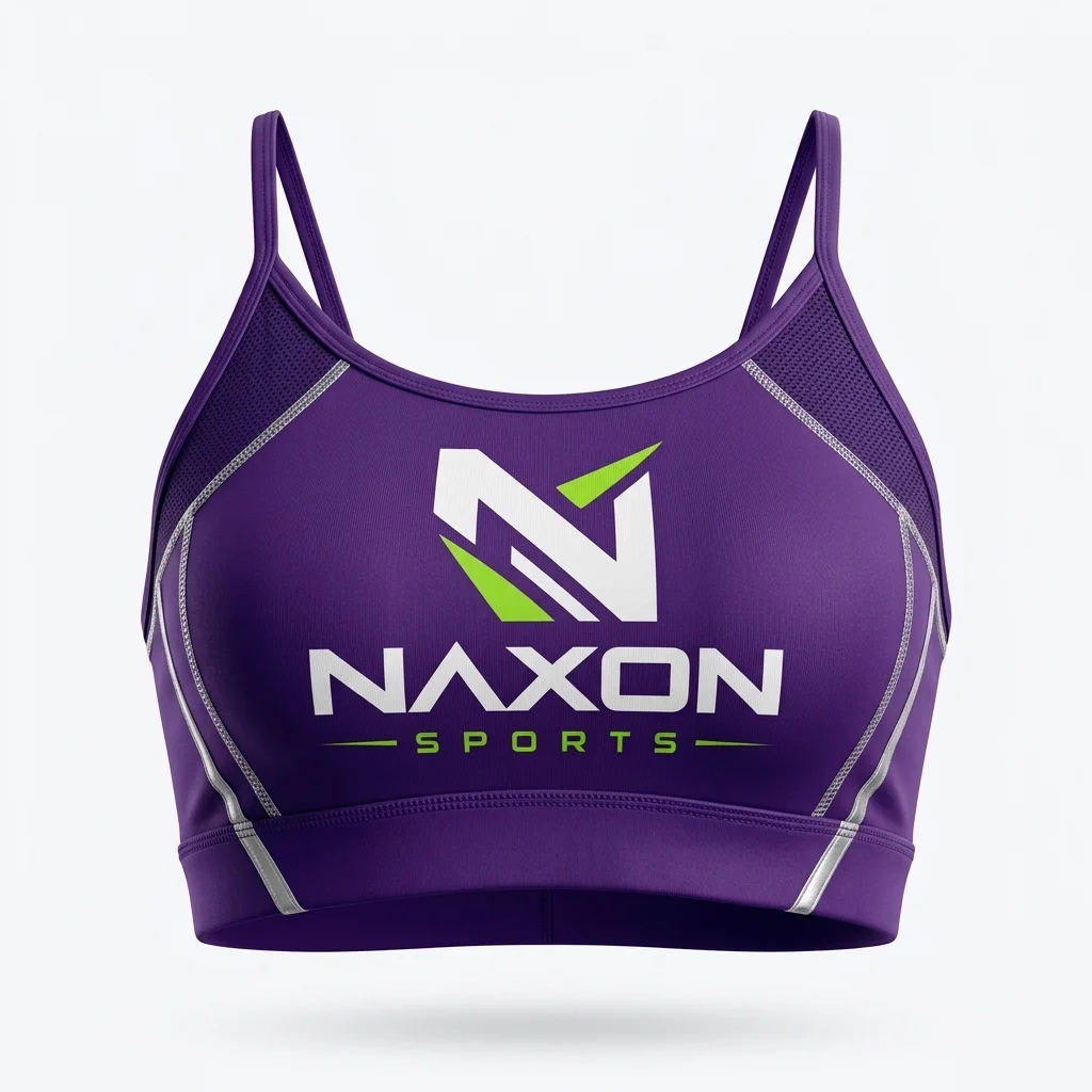 Custom purple sports bra by Naxon Sports