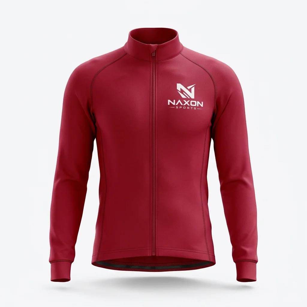 Custom Red Cycling Thermal Top Design 1 Custom Red Cycling Thermal Top Design 1 – red cycling thermal top mock-up made by Naxon Sports, Sialkot