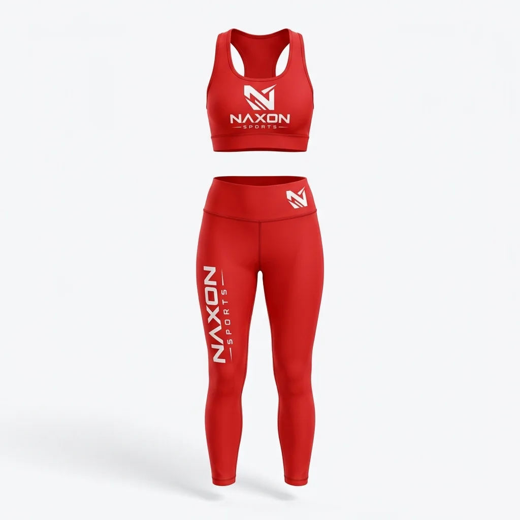 Custom red gym set by Naxon Sports