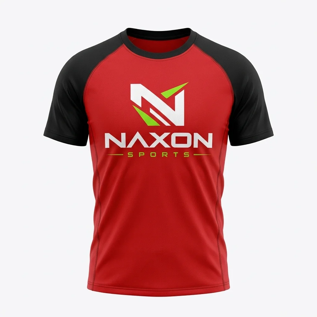 Custom red sports t-shirt by Naxon Sports