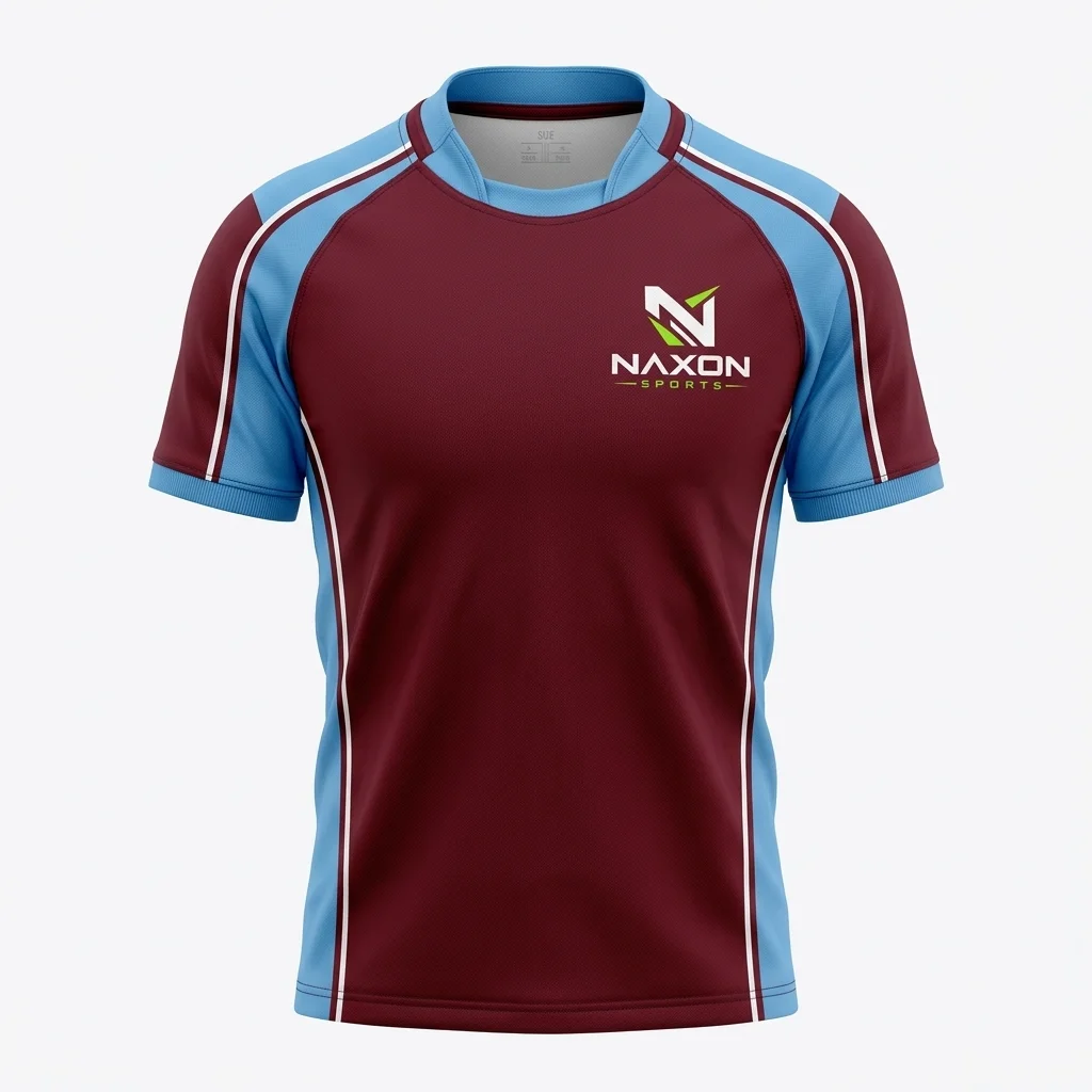 Custom Rugby Jersey Design 4 – rugby jersey mock-up made by Naxon Sports, Sialkot